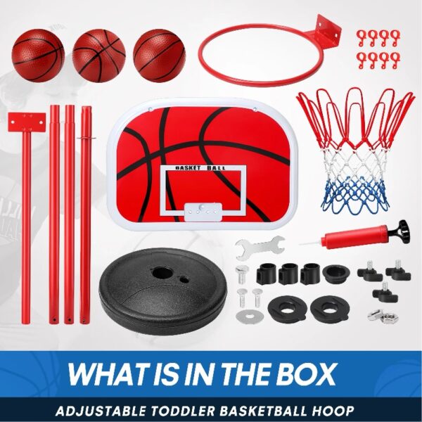 Basketball Hoop, Basketball Hoop Indoor Adjustable Height 2.8-5 FT - Toddler Basketball Hoop - Basketball Goals Indoor Outdoor Play