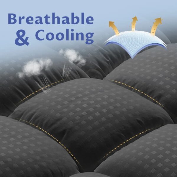 Extra Thick Queen Mattress Topper, Cooling Mattress Pad Cover, 2