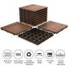 12'' x 12'' Fir Wood Flooring Tiles 11sq ft Coverage Area, 11 Pieces, Brown