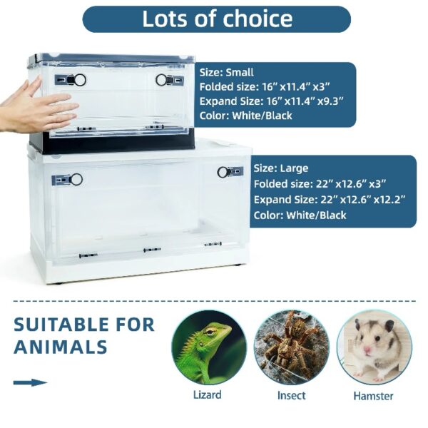 Reptile Terrarium Kit - Snake Terrarium & Bearded Dragon Tank with Clear Views Foldable Hermit Crab Cage, Lizard Tank & Crested Gecko Habitat Heat-Safe Iron Mesh Medium