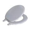 (4 pack)  White Round Molded Wooden Toilet Seat