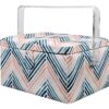 SINGER Large Premium Tackle Sewing Basket Navy Paisley Print with Notions Sewing Kit and Matching Pin Cushion