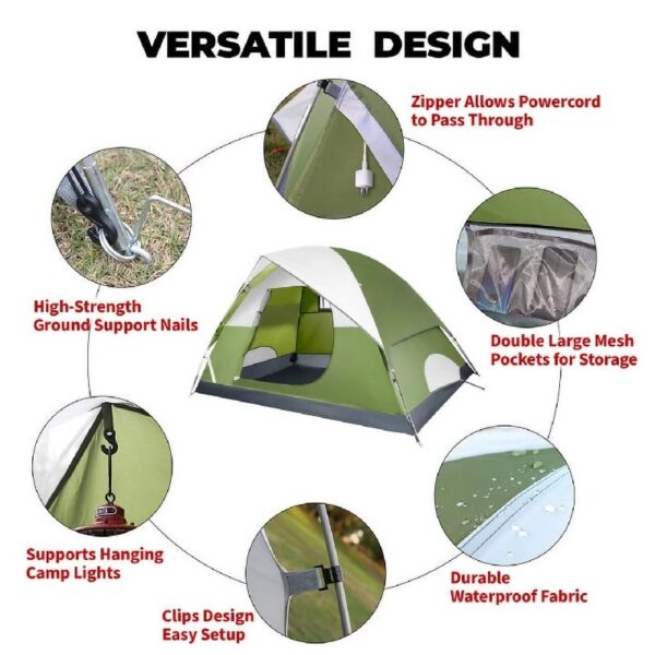 2/4 Person Tents for Camping - Waterproof Lightweight Outdoor Camping Tent Easy Set up