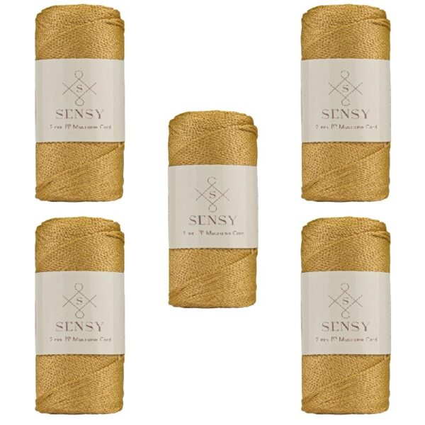 5 Skeins of Sensy Premium 2mm 251 Yards Polyester Rope 100% Polypropylene Cord Macrame Cord 2mm Crochet Bag Cord Macrame Rope Crochet Thread Gift for Knitter (Latte)