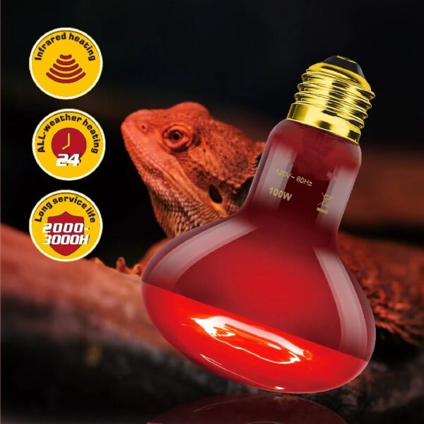 ECOSUB Dual Reptile Light Fixture Combo Pack, With 100W UVA Daylight and Infrared Heating Lamp