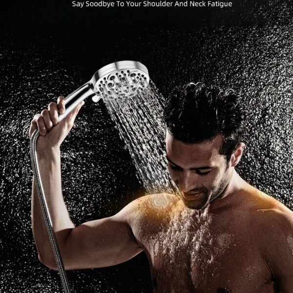 High Pressure Handheld Showerhead, 10 Spray Modes, with 60