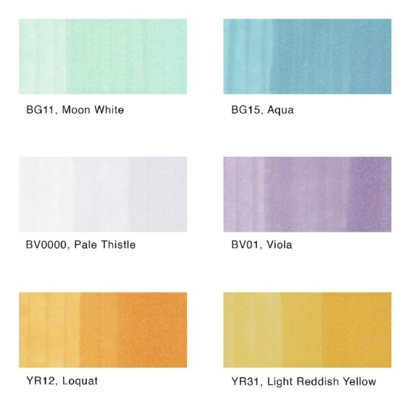 Copic Sketch Marker Set, 6-Colors, Blending Basics