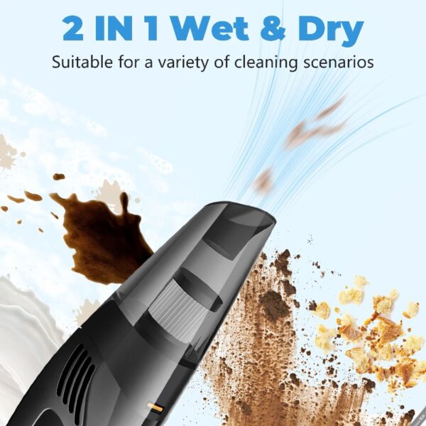 Cordless Handheld Car Vacuum, Portable Vacuum Cleaner, 8KPA Powerful Suction for Car and Pet Hair