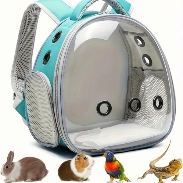 Transparent Pet Backpack Carrier - Lightweight PVC Ventilated Design for Small Animals (Hamsters, Guinea Pigs, Birds) - Secure Zipper & Comfort Straps