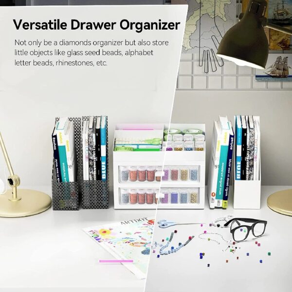 ARTDOT Diamond Art Beads Storage Organizer Box for Diamond Painting Drill 96 Jars