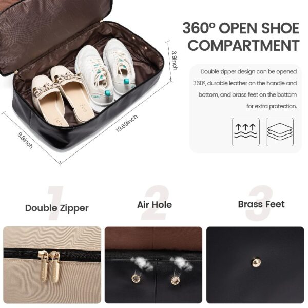 Travel Duffel Bag for Women, Large Weekender Overnight Bag, Carry-on Gym Bag with Separate Shoes Compartment, Mom Hospital Bags for Labor and Delivery with 2 Packing Cubes