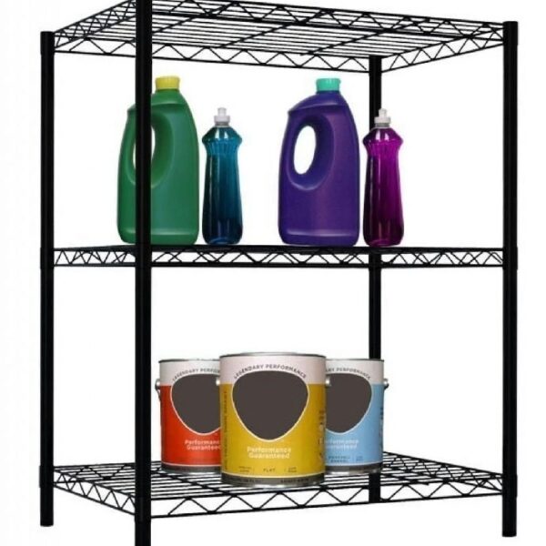 3-shelf Wire Shelving,  Adjustable Storage Rack Unit, Microwave Bakers Rack Garage Kitchen Organizer, Capacity for 200 lbs