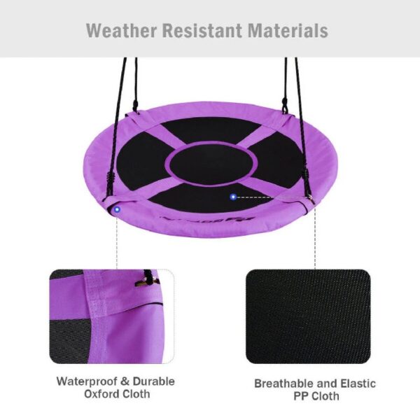 40 Inch Flying Saucer Swing Tree Swing, Toddler Swing for Indoor Outdoor Play Set, Purple
