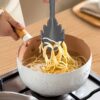 Black Silicone Cooking Utensils Set - 446°F Heat Resistant Kitchen Utensils,Turner Tongs,Spatula,Spoon,Brush,Whisk,Kitchen Utensil Gadgets Tools Set for Nonstick Cookware,Dishwasher Safe (BPA Free)