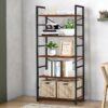 3 Tier Bookshelf, Industrial Small Bookcase Storage Organizer for Living Room, Bedroom