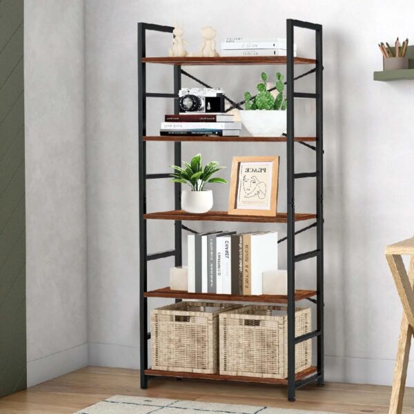 3 Tier Bookshelf, Industrial Small Bookcase Storage Organizer for Living Room, Bedroom