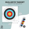 50-Pack Bullseye Large Paper Shooting Range Targets for Pistol Shooting - 17x17 in Bulk Pack for Hunting Accessories, Handguns, Gun Range, Firearms with Colorful Design (10 Rings)