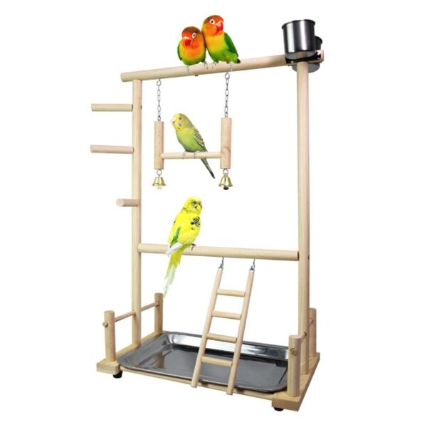 Parrots Play Score Bird Playground Wooden P^erch Gym Stand Playpen Ladder with toy Exercise Playgym