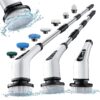 Spin Scrubber, Cordless Bath Tub Power Scrubber with Long Handle & 7 Replaceable Heads, Detachable as Short Handle, Shower Cleaning Brush Household Tools for Bathroom & Tile Floor