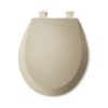 Round Enameled Wood Toilet Seat in White with Easy·Clean Hinge