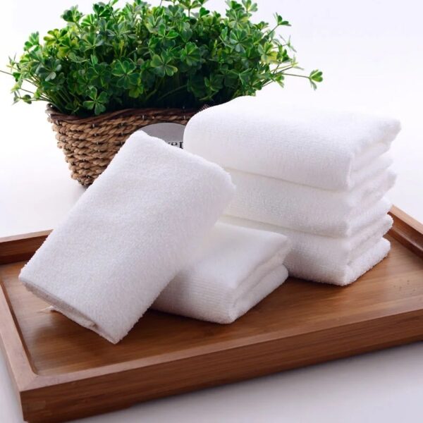 Microfiber Cleaning Cloth in White Color 14 in x 14 in, 30 Piece per Pack (White)
