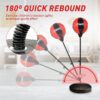 Punching Bag with Boxing Gloves Boxing Bag for Kids Boxing Toy with Adjustable Stand for Boys and Girls Color Black and Red