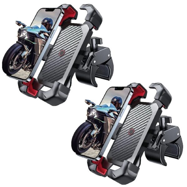 (2 pack) Motorcycle Phone Mount Bike Phone Holder, Auto Lock Adjustable Handlebar Phone Holder Mount for 4.7