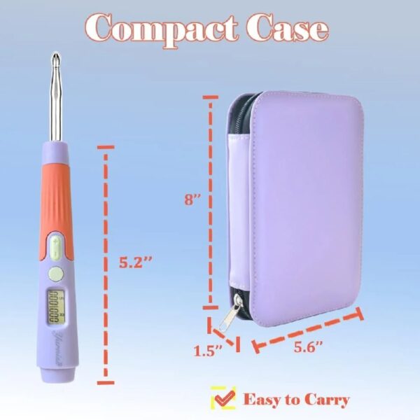 Yarniss Crochet Hooks Set with Digital Counter, 17 Sizes Light Up Crochet Hooks 2.5mm-14.0mm
