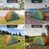 All Season Single Person Oxford Fabric Instant Tent, Orange & Green