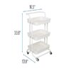 Honey-Can-Do 3-Tier Rolling Craft Cart with Handle, White