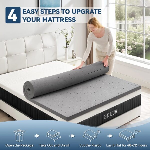 2 Inch Gel Memory Foam Mattress Topper Ventilated Soft Mattress Pad, Bed Topper, CertiPUR-US Certified, Twin Size, Purple