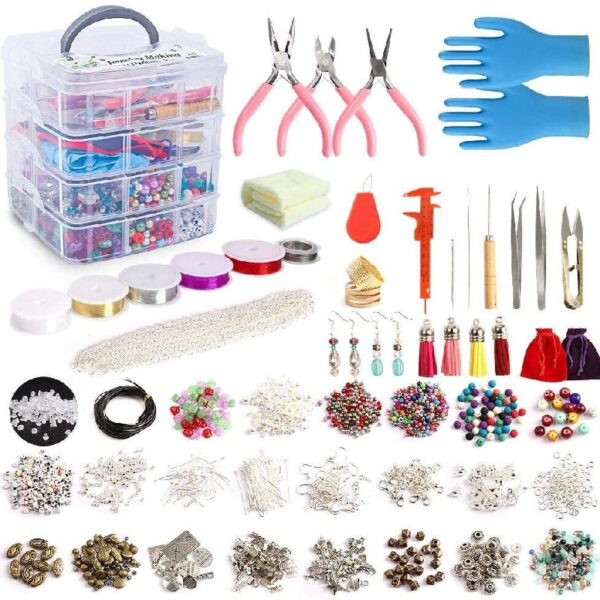 Jewelry Making Kit, 1960 pcs Jewelry Making Supplies Includes Jewelry Beads, Instructions, Findings, Wire for Bracelet, Necklace, Earrings Making Kit for Adults by Inscraft