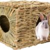 Tfwadmx Rabbit Grass House, Extra Large - Natural Hand Woven Seagrass Play Hay Bed, Hideaway Hut Toy for Bunny Hamster Guinea Pig Chinchilla Ferret