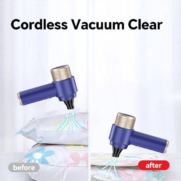 Handheld Vacuum Cleaner, 9000Pa Air Duster and Vacuum Cleaner with LED Light, Portable Cordless Car Vacuum with Multi-Nozzles, Mini Vacuum for Car, Office, Home