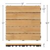 12'' x 12'' Fir Wood Flooring Tiles 11sq ft Coverage Area, 11 Pieces, Brown