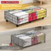 Under Bed Storage with Wheels, 2 Pack Living Room Bedroom Storage Organizers, Large Metal Under Bed Drawer Containers, Black