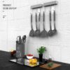Silicone Cooking Utensils Set - Heat Resistant Stainless Steel Kitchen Utensils, Baking Tools Kitchen Gadgets,Turner, Tongs,Spatula,Spoon,Brush,Whisk,Non-Stick, Dishwasher Safe,BPA FREE (Khaki)