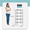 Adjustable Storage Shelves Metal Storage Shelf(Black, 21.5L x 11.6W x 47.6H) 750 pounds