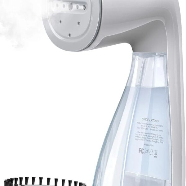 Steamer for Clothes, 1100W Garment Steamer, Fast Wrinkle Removal with Large 300ml Water Tank, Compact and Portable Travel Steam (white)