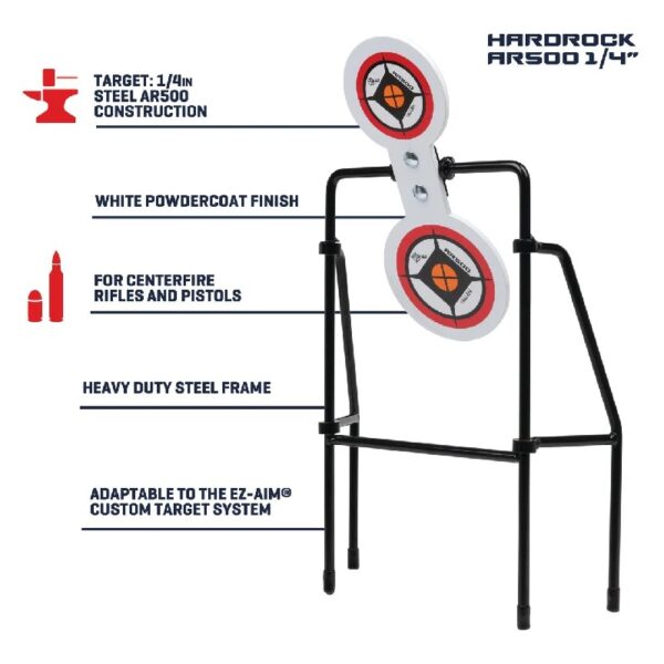 AR500 Spinner Target, Large Frame, White, Steel, Shooting Practice Targets, 4