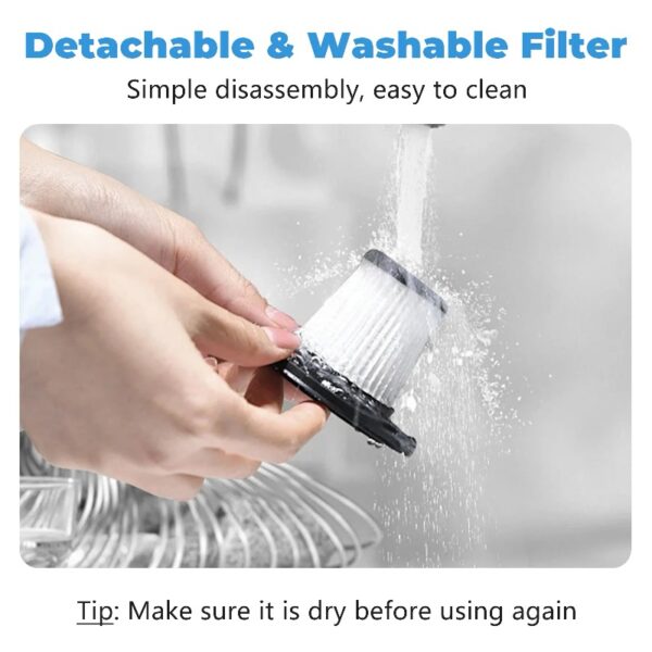 Cordless Handheld Car Vacuum, Portable Vacuum Cleaner, 8KPA Powerful Suction for Car and Pet Hair