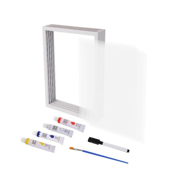 6bec354bd93d4b3db5adb32a01212752 Family Handprint Kit, DIY Craft Keepsake Wood Frame, Endless Gift Set, 4 Transparent Sheets - Brown