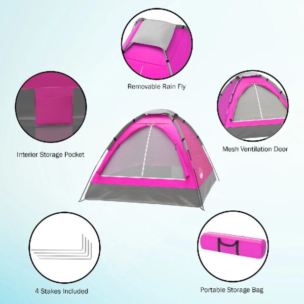 2-Person Dome Tent- Rain Fly & Carry Bag- Easy Set Up-Great for Camping Backpacking Hiking & Outdoor Music Festivals by Wakeman Outdoors (Orange)