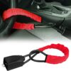 Car Steering Wheel Lock, Seat Belt Lock, Anti-Theft Device, Max 17 Inch Length, Small and Light-Weight, Multi-Functional, Fit Most Vehicle, SUV, Golf Cart Security (Red)