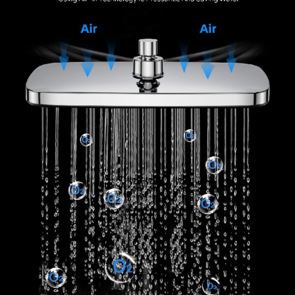 12 Inch High Pressure Rainfall Shower Head 10 Spray Handheld Showerhead Combo, with Extension Arm, Hose, New