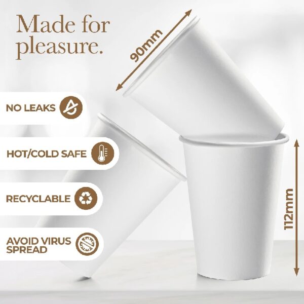 Disposable Coffee Cups with Lids 12 oz, 100 Count, To Go Coffee Cups for Hot Beverages