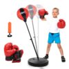 Punching Bag with Boxing Gloves Boxing Bag for Kids Boxing Toy with Adjustable Stand for Boys and Girls Color Black and Red