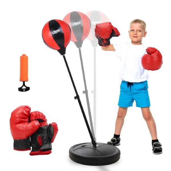 Punching Bag with Boxing Gloves Boxing Bag for Kids Boxing Toy with Adjustable Stand for Boys and Girls Color Black and Red