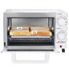 4 Slice Countertop Toaster Oven with 3 Settings, includes Baking Rack and Pan, Black, New
