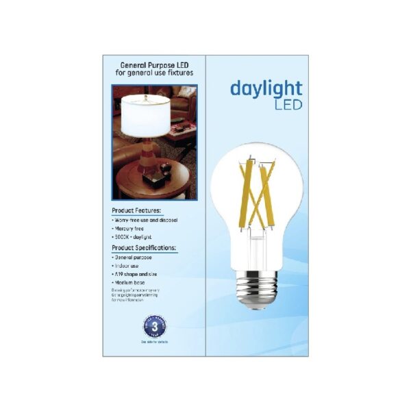 LED Light Bulbs, 100 Watt, Daylight, A19 Bulbs, Medium Base, Clear Finish, 13yr, 4 pack